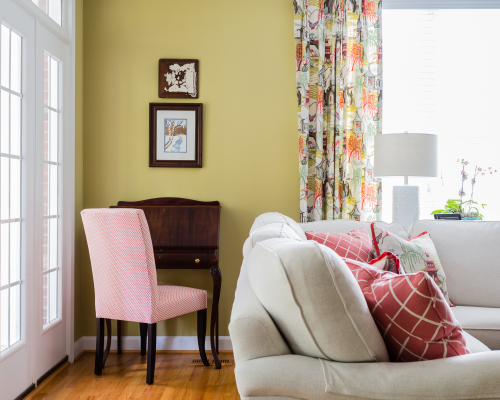 chartreuse green family room antique desk area chartreuse green family room antique desk area