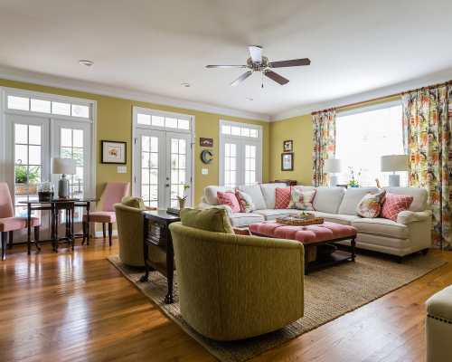 southern living coral chartreuse colors family room southern living coral chartreuse colors family room