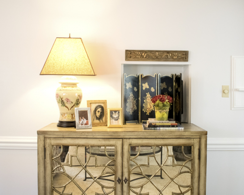 Mirrored Sideboard Folding Screen Floral Lamp Mirrored Sideboard Folding Screen Floral Lamp