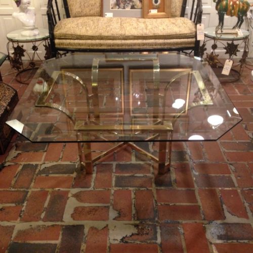 Brass and Glass Cocktail Table