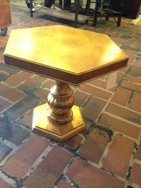 Gold Pedestal Side Table