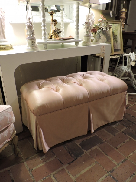 Pink Tufted Storage Ottoman