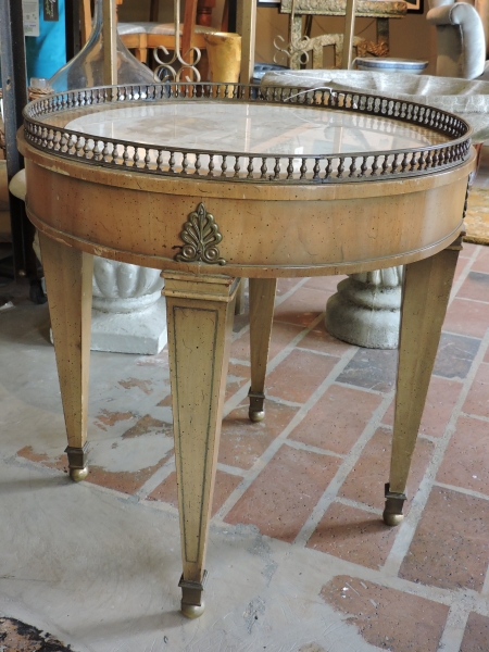 French Style Round Marble End Table