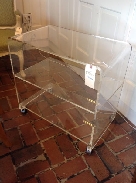 Lucite Rolling Cart