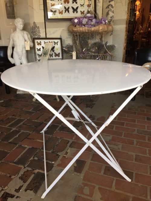 White Metal Folding Outdoor Table