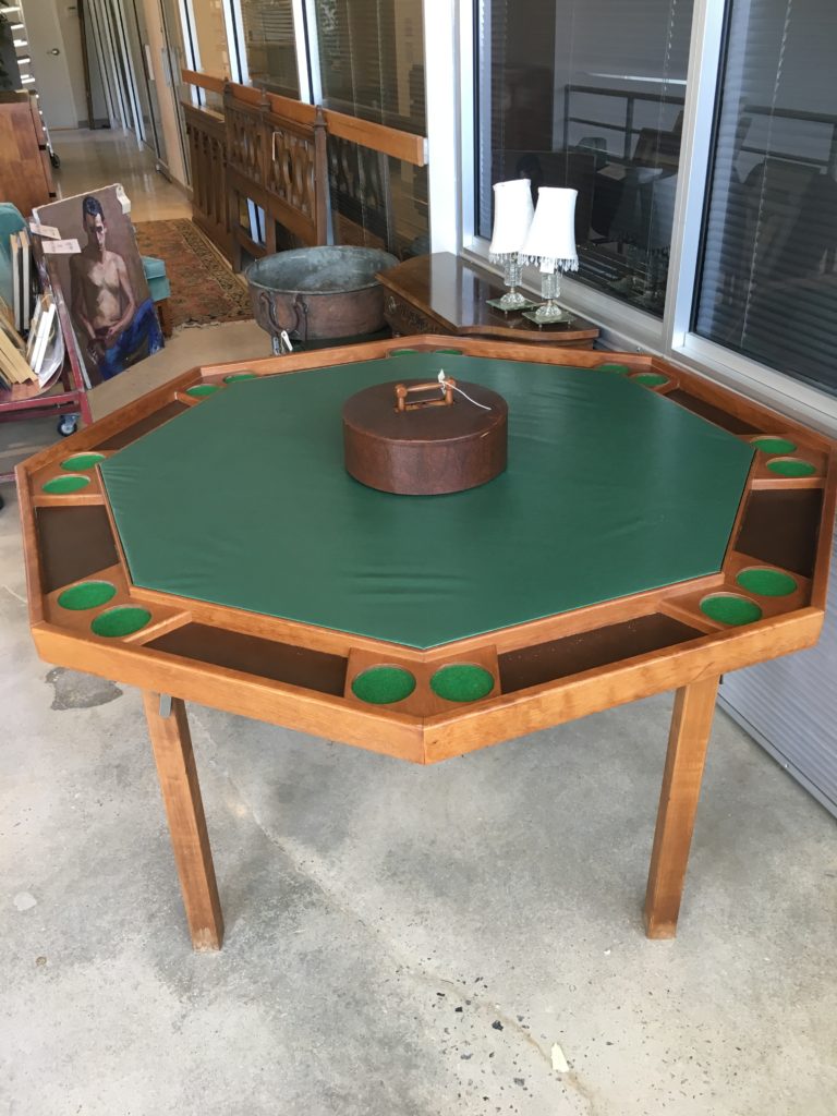 wood poker table with folding legs