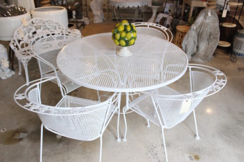 White Iron Table Set