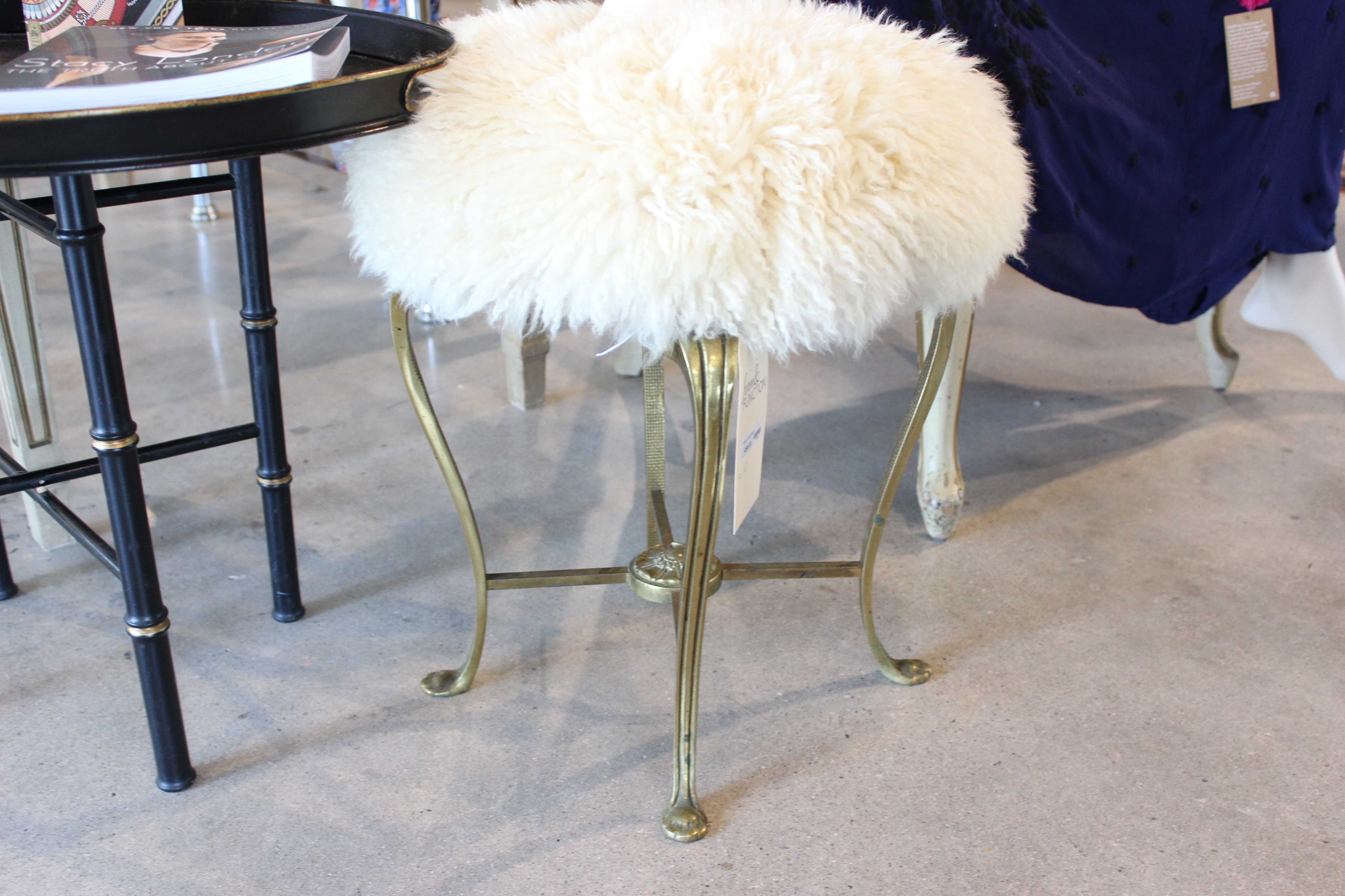 White Fluffy Stool Form & Function Asheville NC