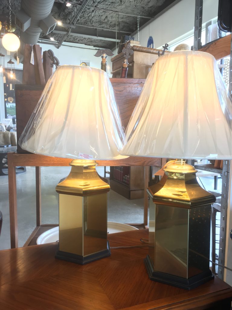 Brass Tea Box Lamps-Pair - Form & Function - Asheville NC