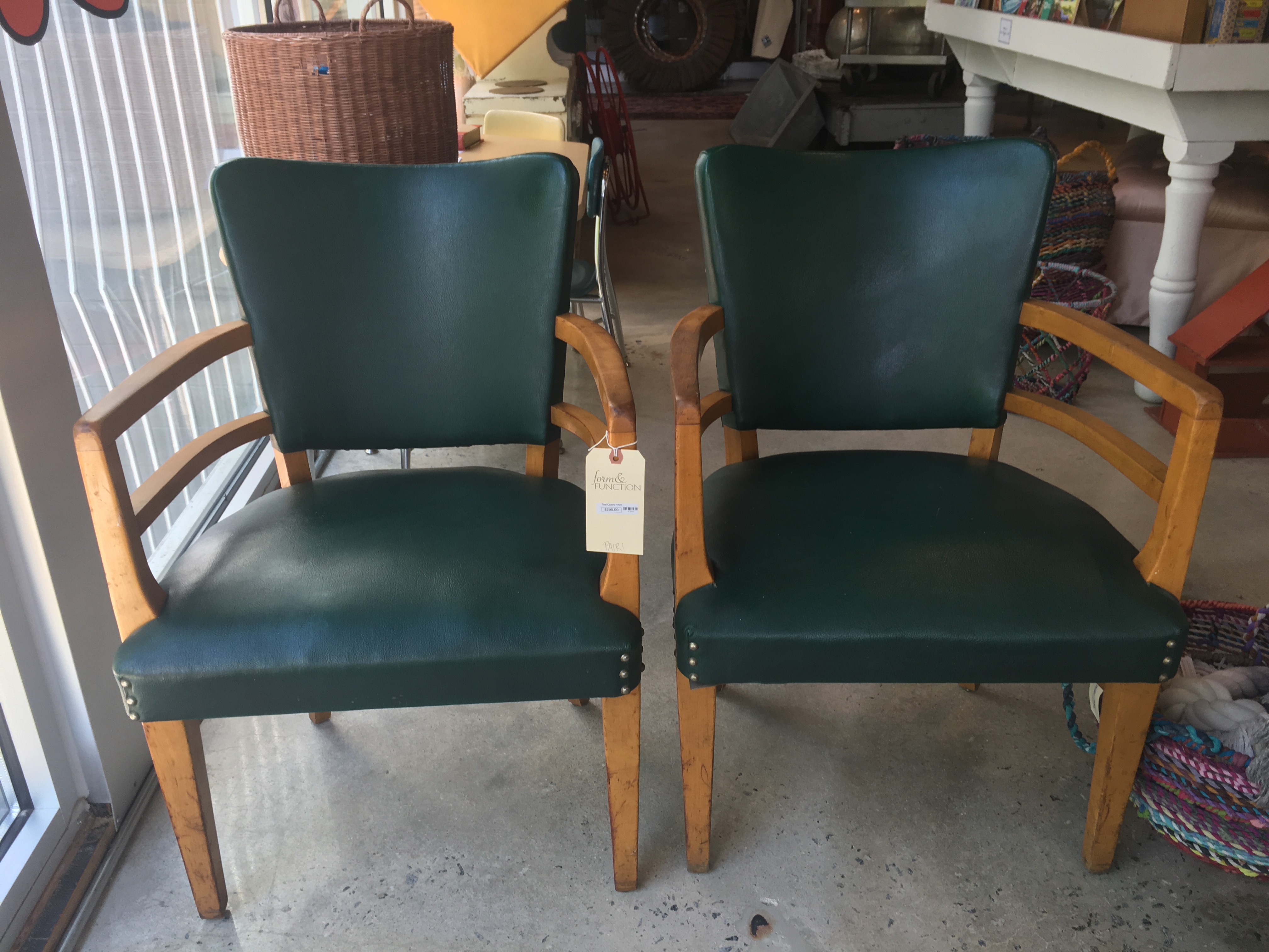 Teal Chairs-PAIR - Form & Function - Asheville NC