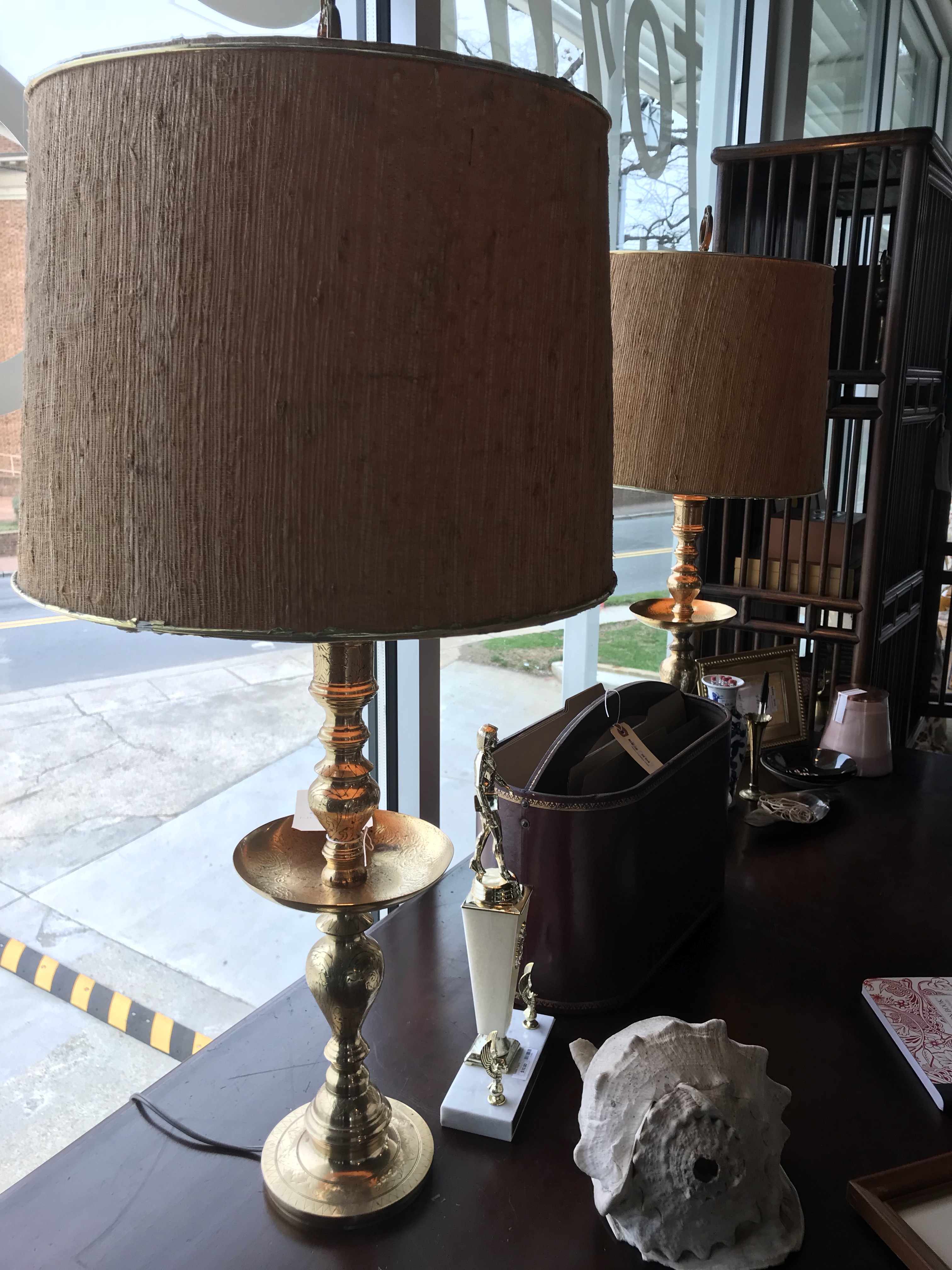 Brass Moroccan Lamps-Pair - Form & Function - Asheville NC