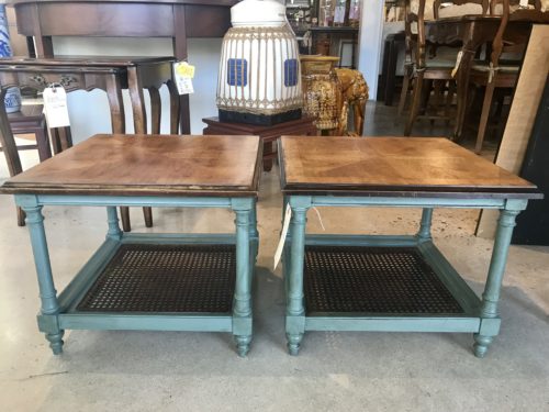 Painted Cane Side Tables