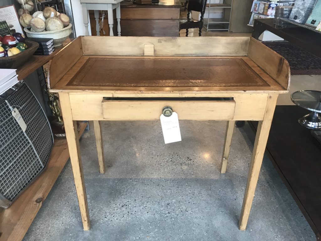 Pine Desk w/ Leather Top Form & Function Asheville NC