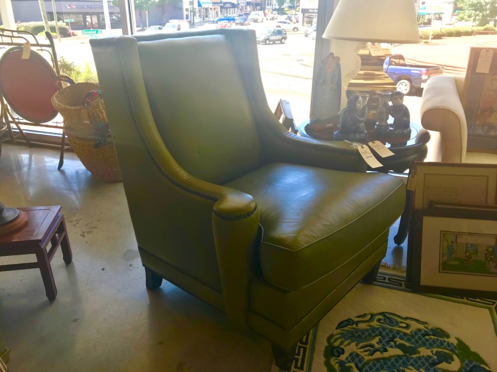 Green Leather Chair Form & Function Asheville NC