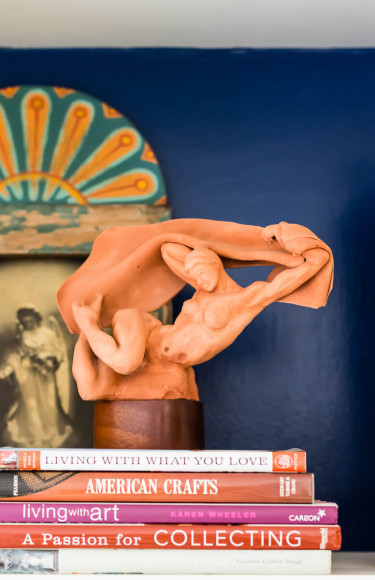 Bookshelf Styling Female Nude Sculptures Retablo Art