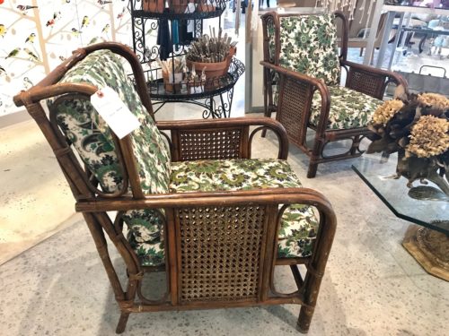 Brown Rattan Chairs- PAIR - Form & Function