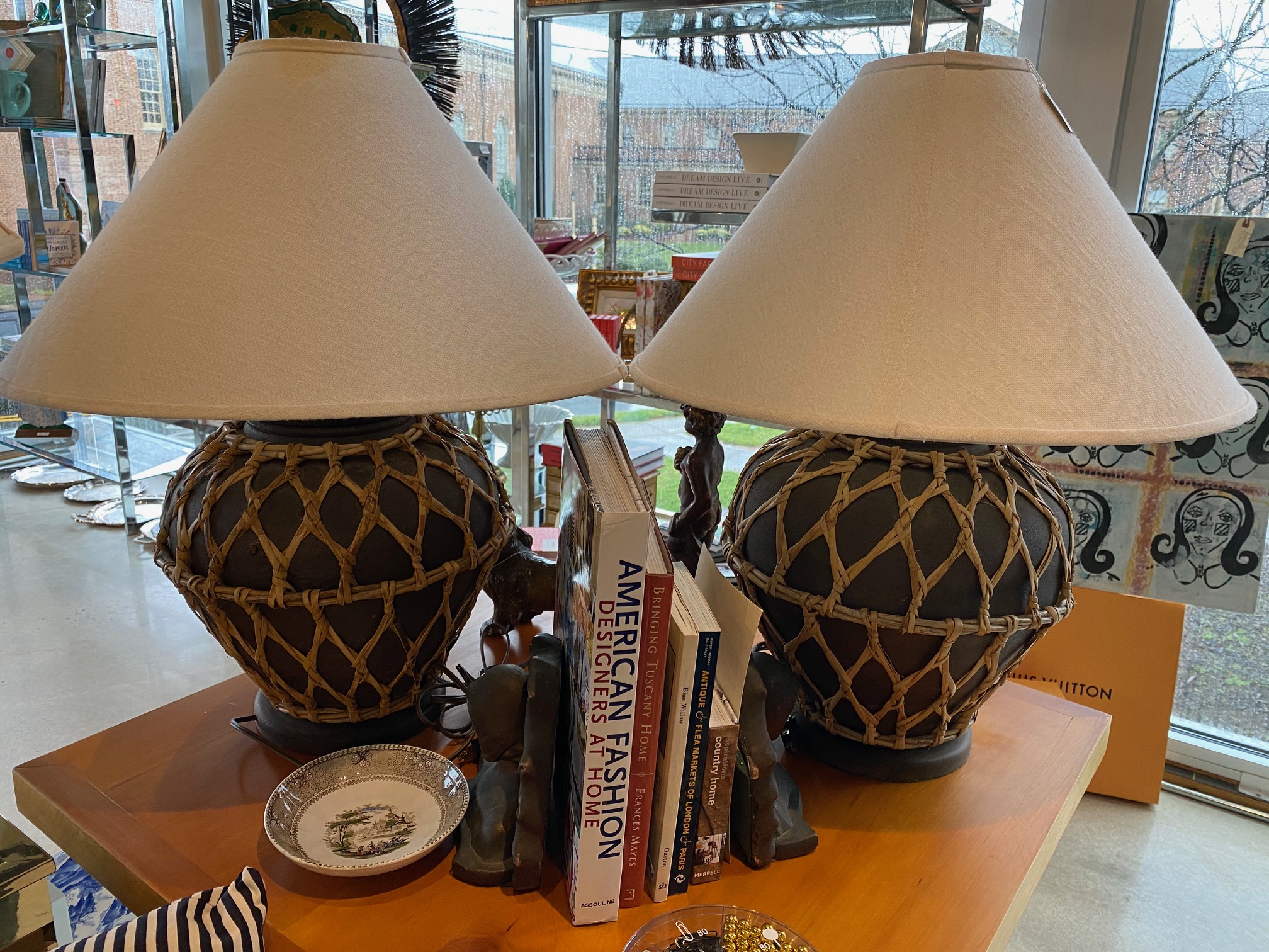 SG Pair Rattan Lamps - Form & Function - Asheville NC