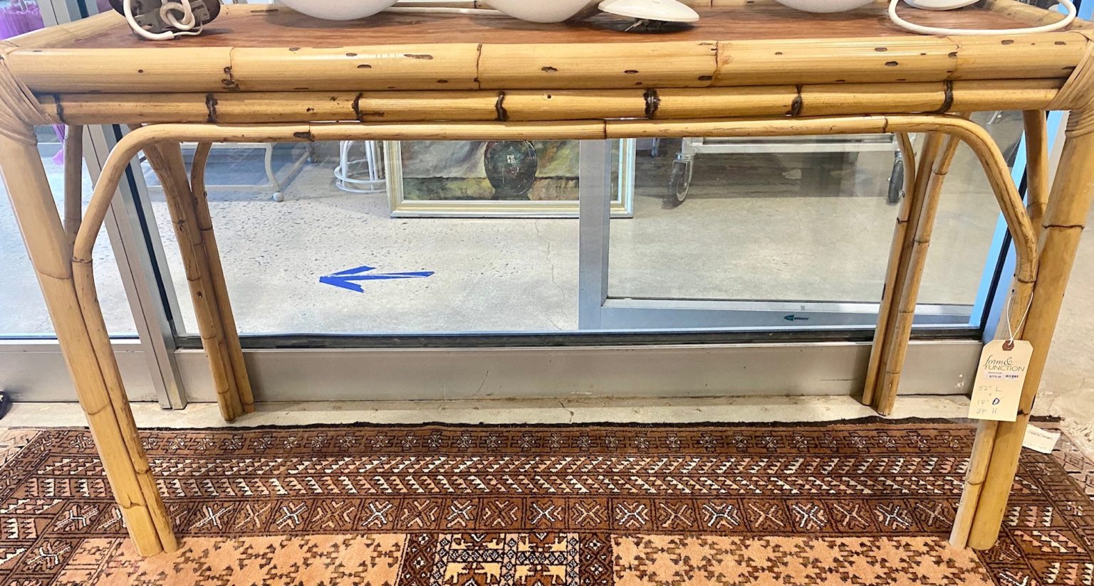 Bamboo Rattan Console Table Form & Function Asheville NC