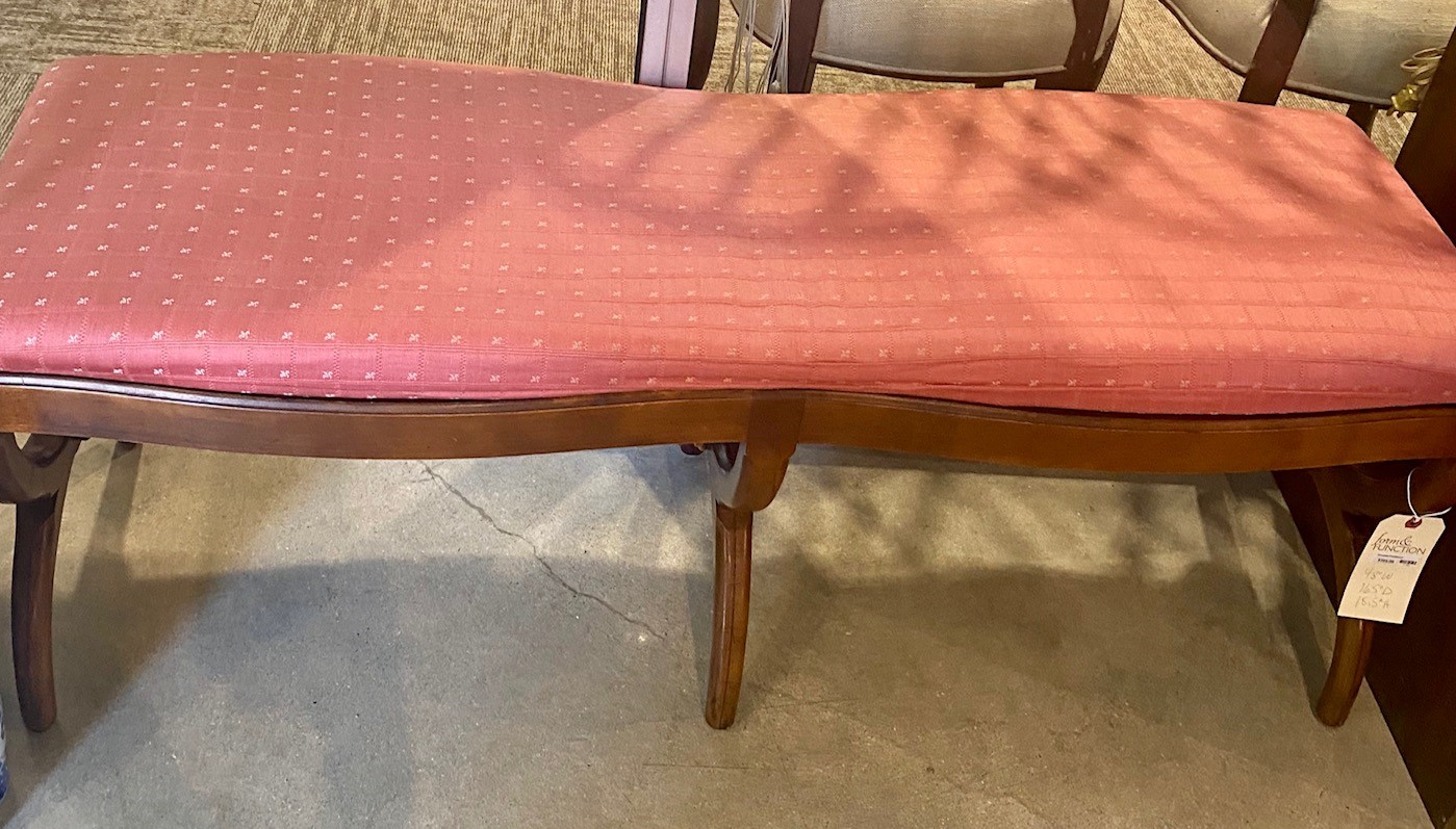 Henredon Mid Century Curved Legs Upholstered Bench Form And Function