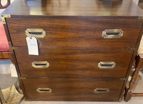 Hickory Three Drawer Campaign Chest Dresser