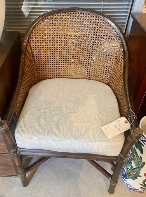 Cane Back Rattan Arm Chair Pair - Form & Function