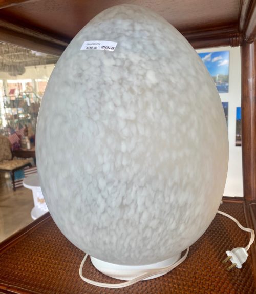 French Glass Egg Shaped Lamp Light
