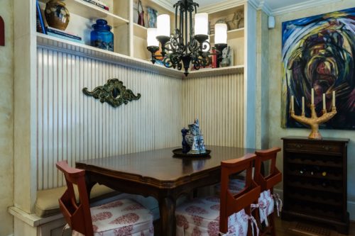 Faux Paint Woodwork Beadboard Banquette Kitchen Eating Area