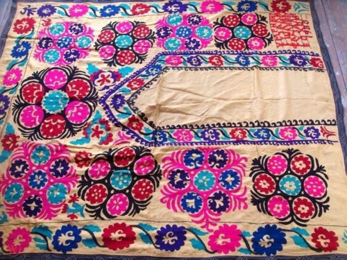 Antique Uzbek Suzani Memory Quilt