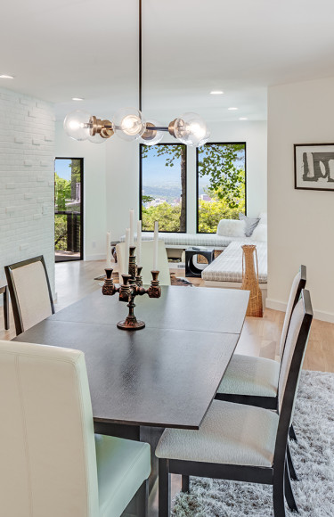 Modern Dining Room Extra Built In Seating Lounge Area